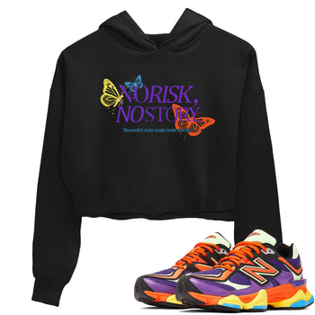 Sneaker Threads – Sneaker Tees To Match New Balance 9060 Prism Purple – No Risk No Story Crop Tee Black 1. Perfect for Jordan releases 2025 colorways.