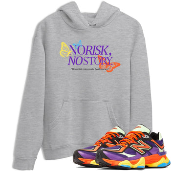 Sneaker Threads – Sneaker Tees To Match New Balance 9060 Prism Purple – No Risk No Story Graphic Tee Heather Grey 1. Perfect for Jordan releases 2025 colorways.