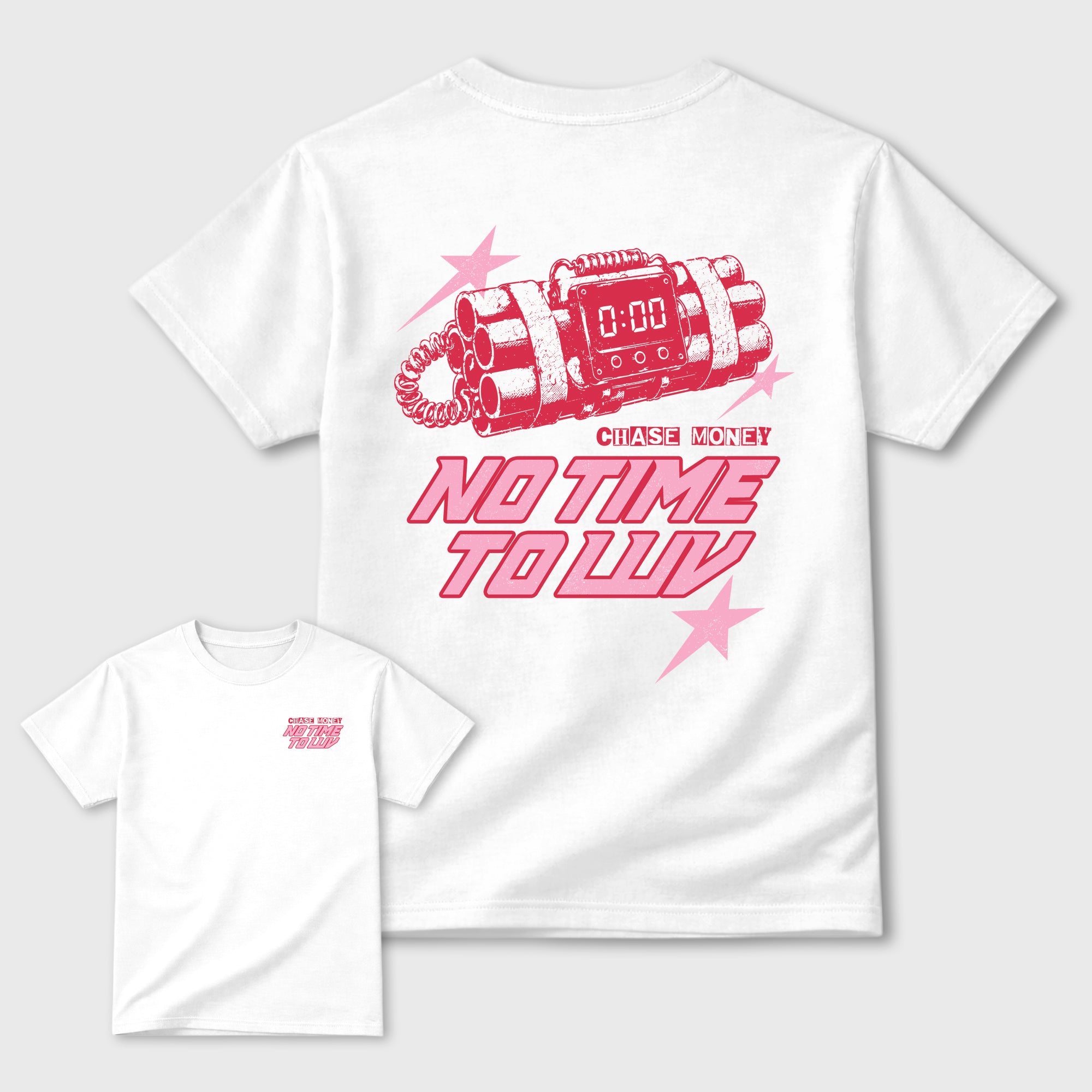 No Time To Luv Graphic T-Shirt featuring original streetwear artwork designed to match the . White Graphic T-Shirt.