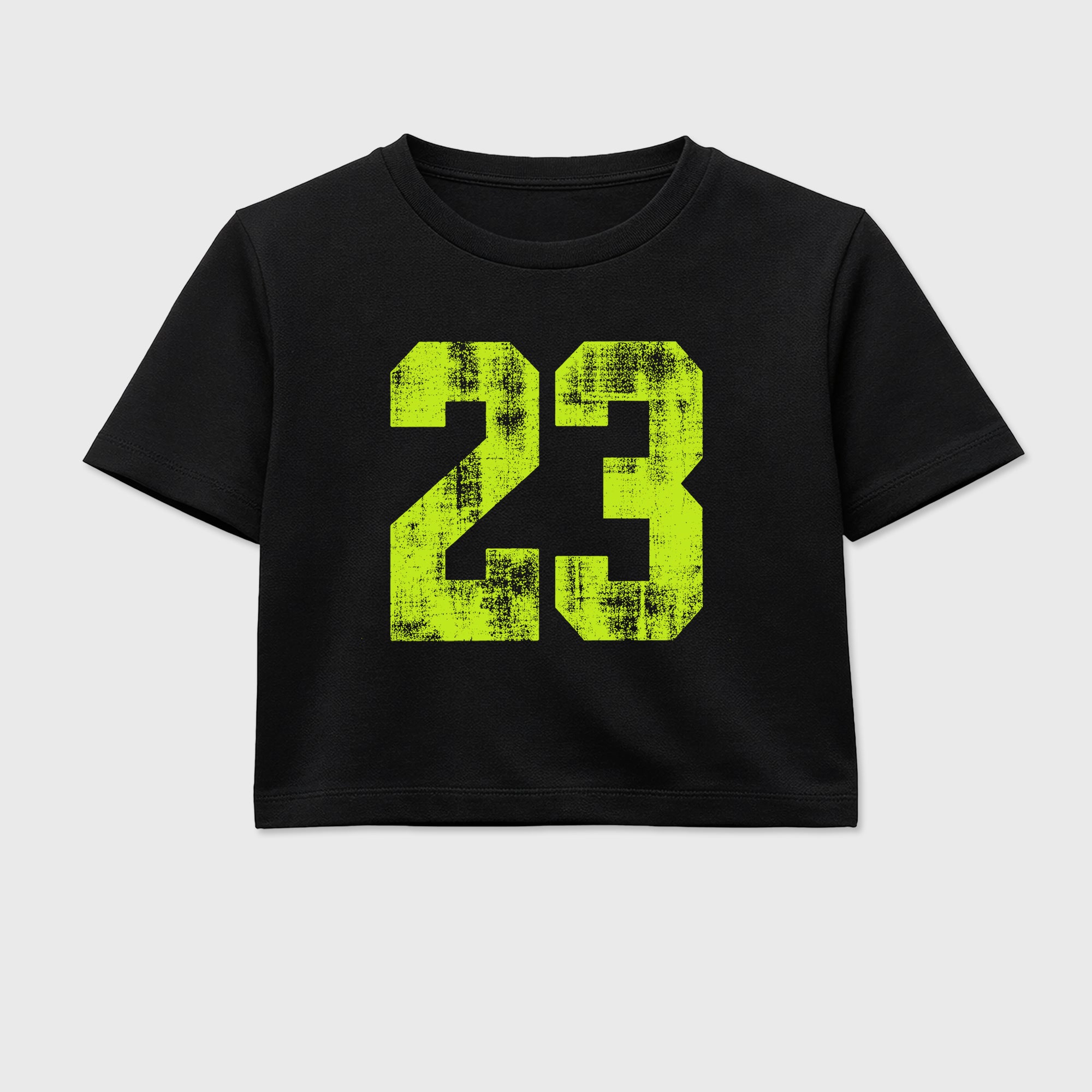 Sneaker match tees – Sneaker Tees To Match Air Foamposite Pro Black Shoes – No.23 Crop T-Shirt Black 2