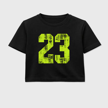 Sneaker match tees – Sneaker Tees To Match Air Foamposite Pro Black Shoes – No.23 Crop T-Shirt Black 2