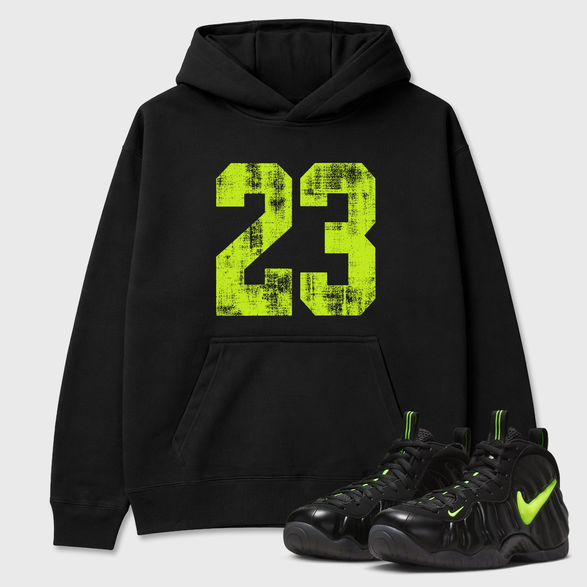 Sneaker match tees – Sneaker Tees To Match Air Foamposite Pro Black Shoes – No.23 Tee Black 1