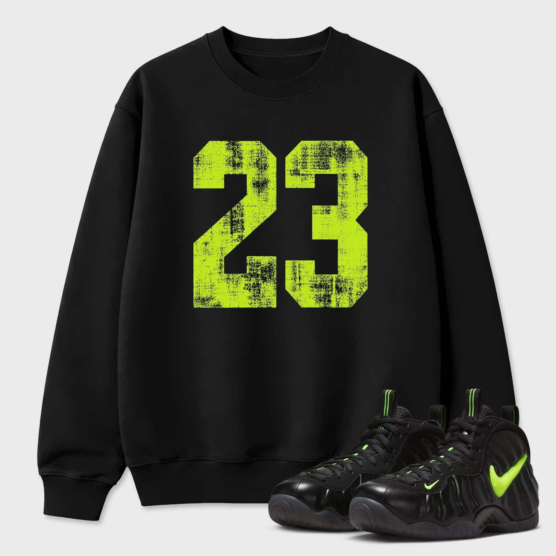Sneaker match tees – Sneaker Tees To Match Air Foamposite Pro Black Shoes – No.23 Tee Black 1