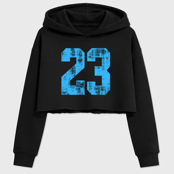 Sneaker match tees – Sneaker Tees To Match Air Foamposite Pro University Blue Shoes – No.23 Crop T-Shirt Black 2