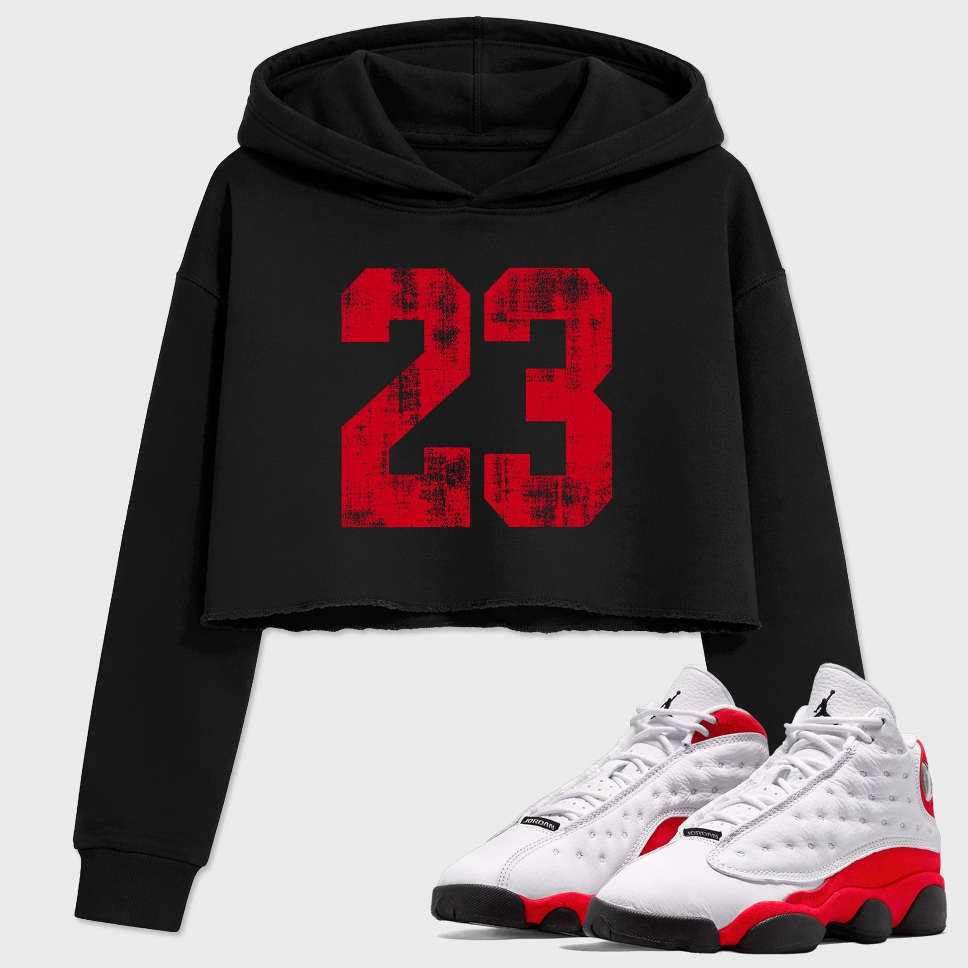 Sneaker match tees  Sneaker Tees To Match Air Jordan 13 Chicago Shoes  No.23 Crop T-Shirt Black 1
