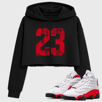 Sneaker match tees  Sneaker Tees To Match Air Jordan 13 Chicago Shoes  No.23 Crop T-Shirt Black 1