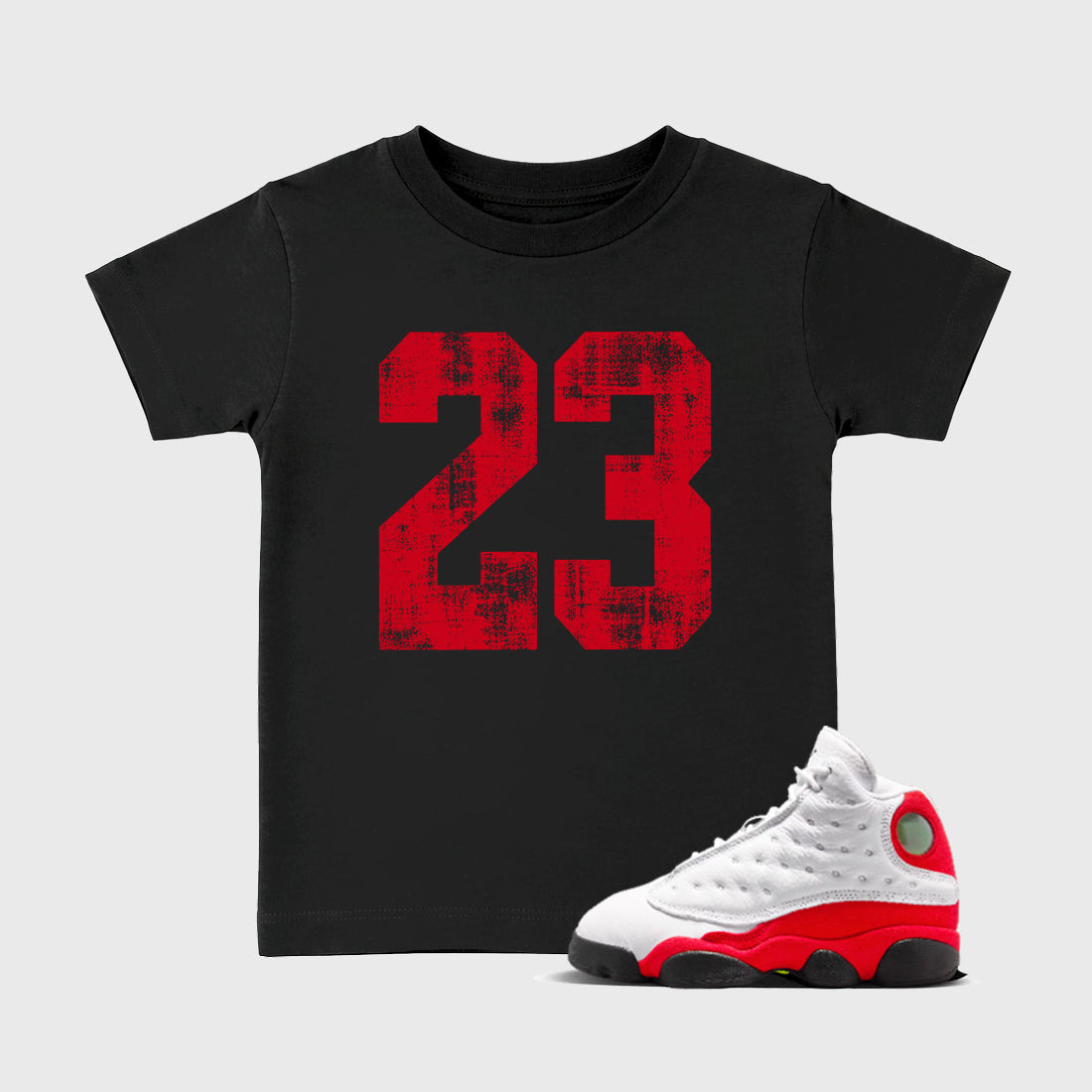 Sneaker match tees  Sneaker Tees To Match Air Jordan 13 Chicago Shoes  No.23 Kids T-Shirt Black 1