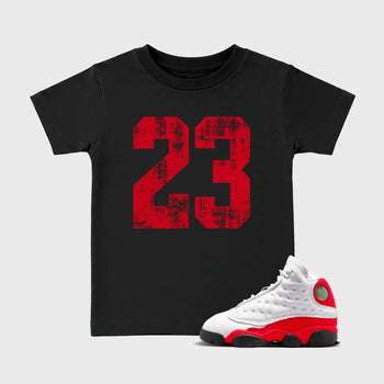 Sneaker match tees  Sneaker Tees To Match Air Jordan 13 Chicago Shoes  No.23 Kids T-Shirt Black 1