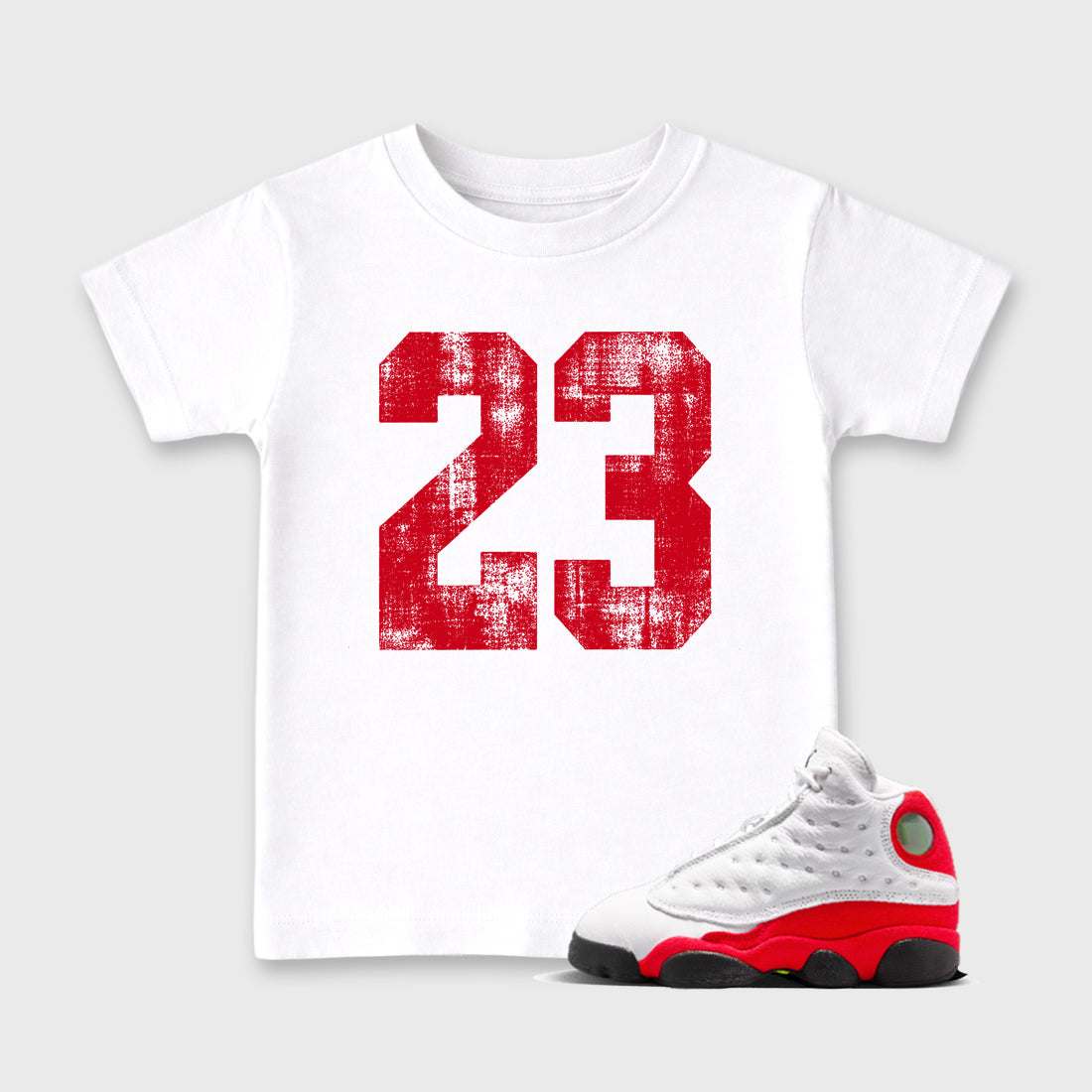 Sneaker match tees  Sneaker Tees To Match Air Jordan 13 Chicago Shoes  No.23 Kids T-Shirt White 1