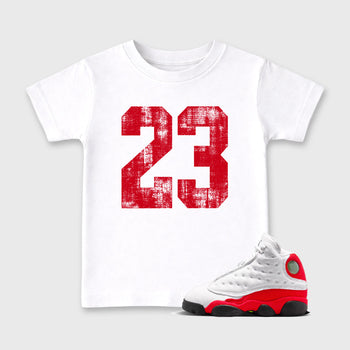 Sneaker match tees  Sneaker Tees To Match Air Jordan 13 Chicago Shoes  No.23 Kids T-Shirt White 1