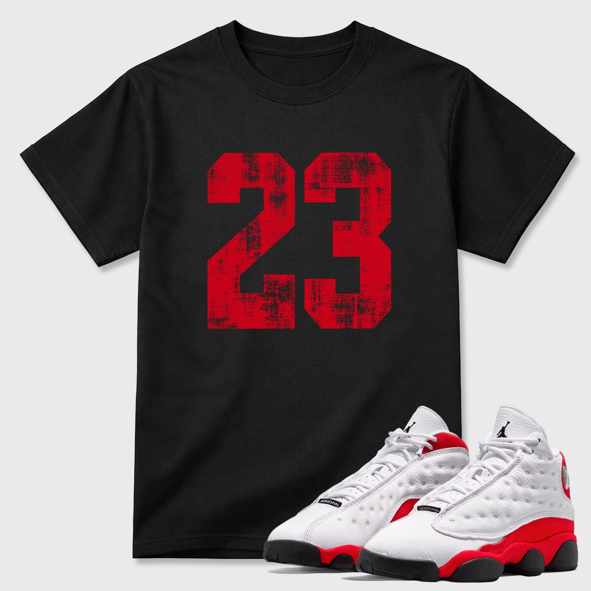 Sneaker match tees  Sneaker Tees To Match Air Jordan 13 Chicago Shoes  No.23 Tee Black 1