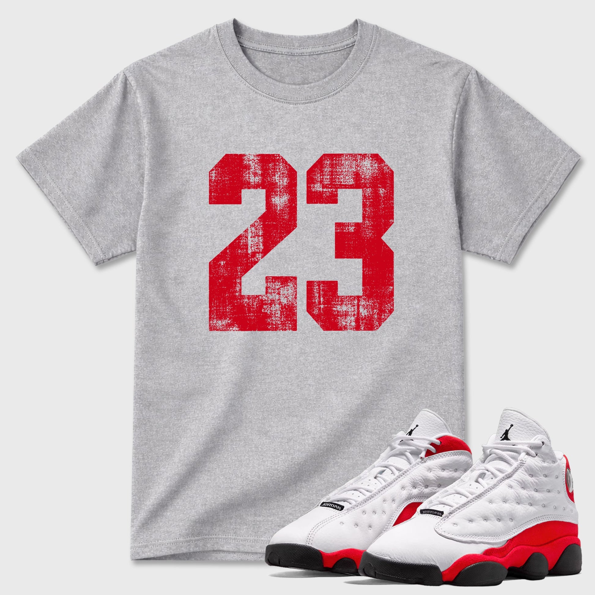 Sneaker match tees  Sneaker Tees To Match Air Jordan 13 Chicago Shoes  No.23 Tee Heather Grey 1