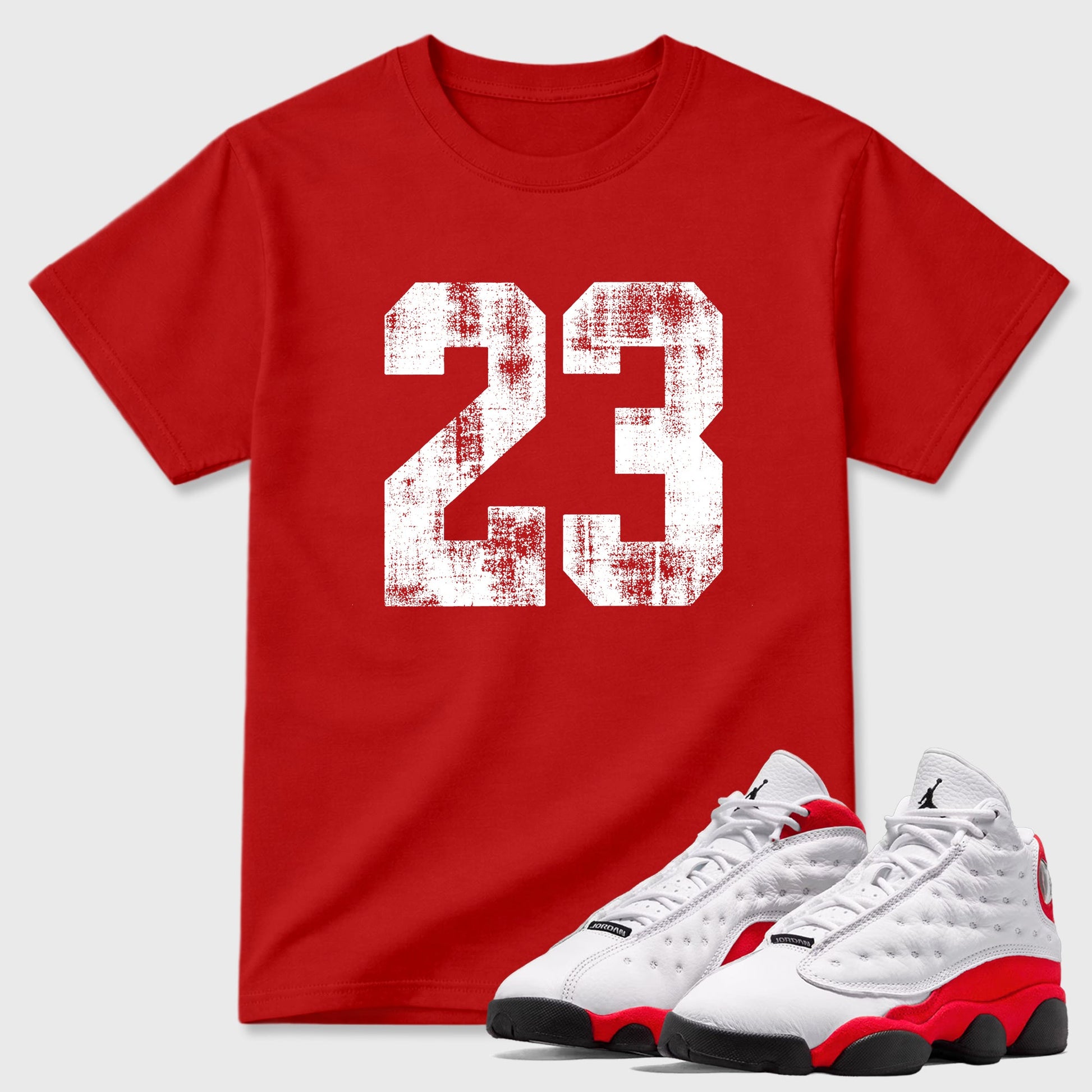 Sneaker match tees  Sneaker Tees To Match Air Jordan 13 Chicago Shoes  No.23 Tee Red 1