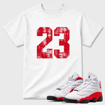 Sneaker match tees  Sneaker Tees To Match Air Jordan 13 Chicago Shoes  No.23 Tee White 1