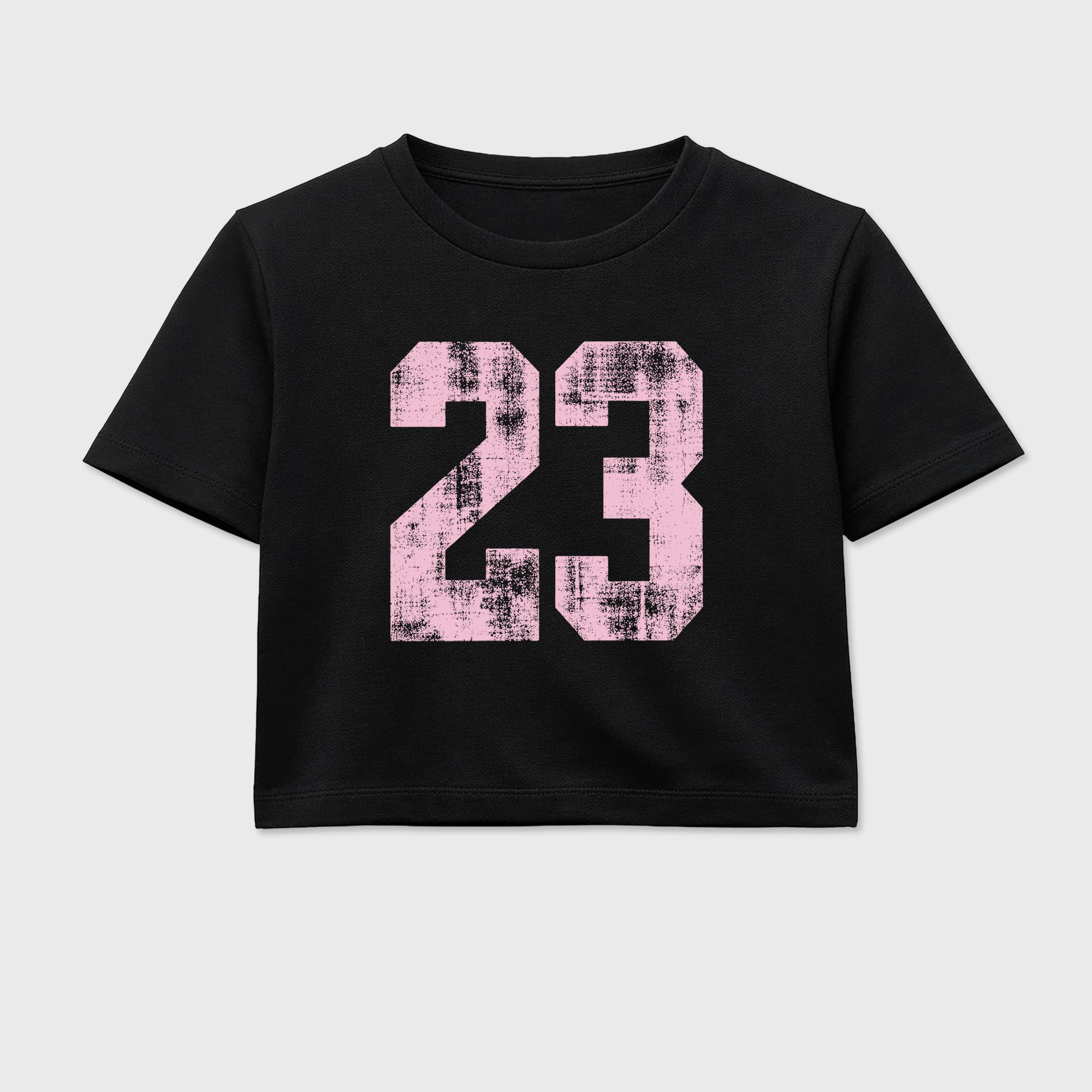 Sneaker match tees – Sneaker Tees To Match Air Jordan 4 Iced Carmine Shoes – No.23 Crop T-Shirt Black 2