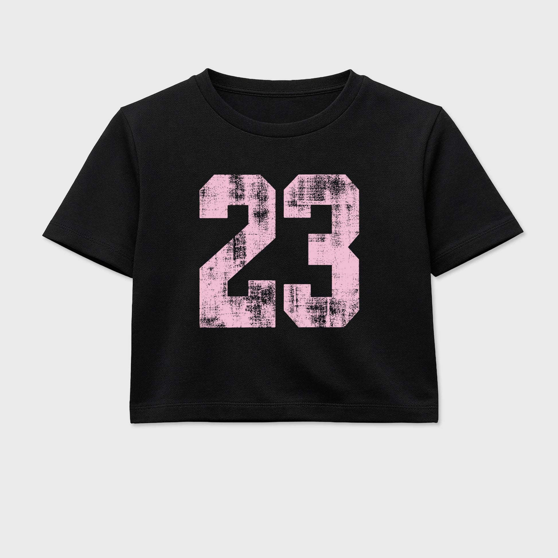 Sneaker match tees – Sneaker Tees To Match Air Jordan 4 Iced Carmine Shoes – No.23 Crop T-Shirt Black 2