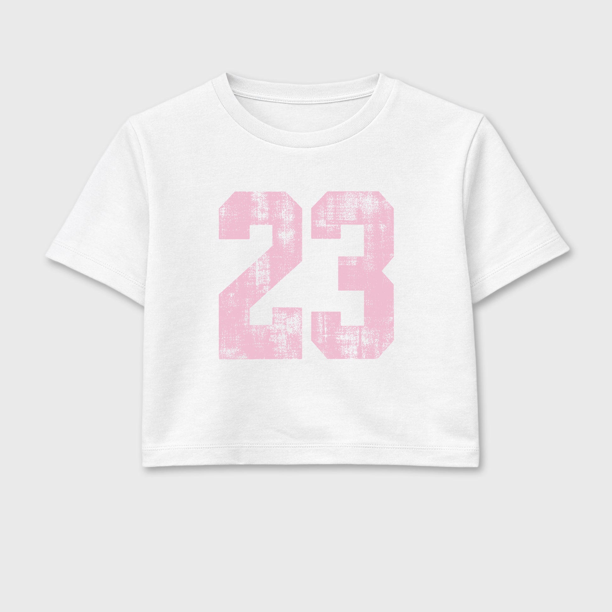 Sneaker match tees – Sneaker Tees To Match Air Jordan 4 Iced Carmine Shoes – No.23 Crop T-Shirt White 2