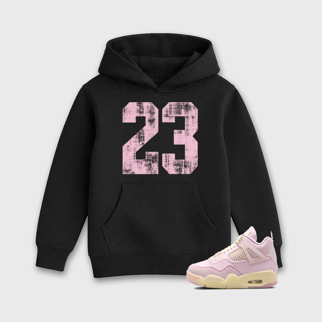 Sneaker match tees – Sneaker Tees To Match Air Jordan 4 Iced Carmine Shoes – No.23 Kids T-Shirt Black 1