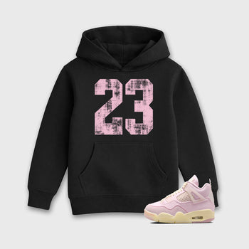 Sneaker match tees – Sneaker Tees To Match Air Jordan 4 Iced Carmine Shoes – No.23 Kids T-Shirt Black 1