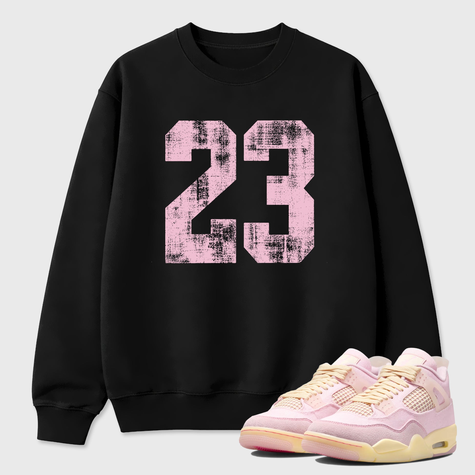 Sneaker match tees – Sneaker Tees To Match Air Jordan 4 Iced Carmine Shoes – No.23 Tee Black 1