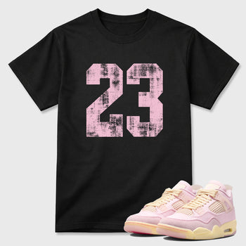 Sneaker match tees – Sneaker Tees To Match Air Jordan 4 Iced Carmine Shoes – No.23 Tee Black 1