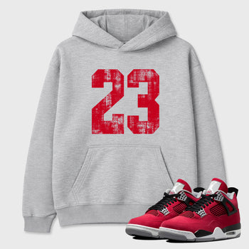 No.23 Graphic T-Shirt sneaker match tee designed for the Air Jordan 4 Toro Bravo, featuring coordinated color options for a perfect streetwear match. Heather Grey 1 shirt.