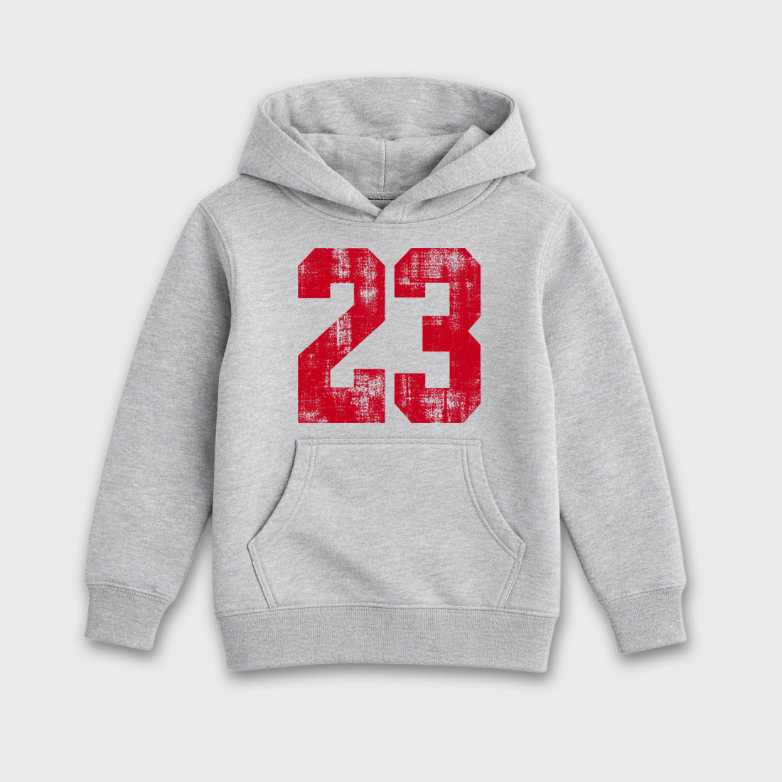 No.23 affordable baby and kids t-shirt designed to match the Air Jordan 4 Toro Bravo, featuring coordinated Heather Grey 2 options for the perfect little sneakerhead streetwear look.
