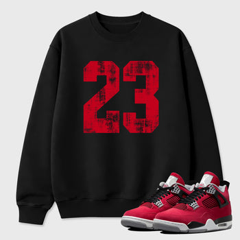 No.23 Graphic T-Shirt sneaker match tee designed for the Air Jordan 4 Toro Bravo, featuring coordinated color options for a perfect streetwear match. Black 1 shirt.