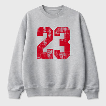 No.23 Graphic T-Shirt sneaker match tee designed for the Air Jordan 4 Toro Bravo, featuring coordinated color options for a perfect streetwear match. Heather Grey 2 shirt.