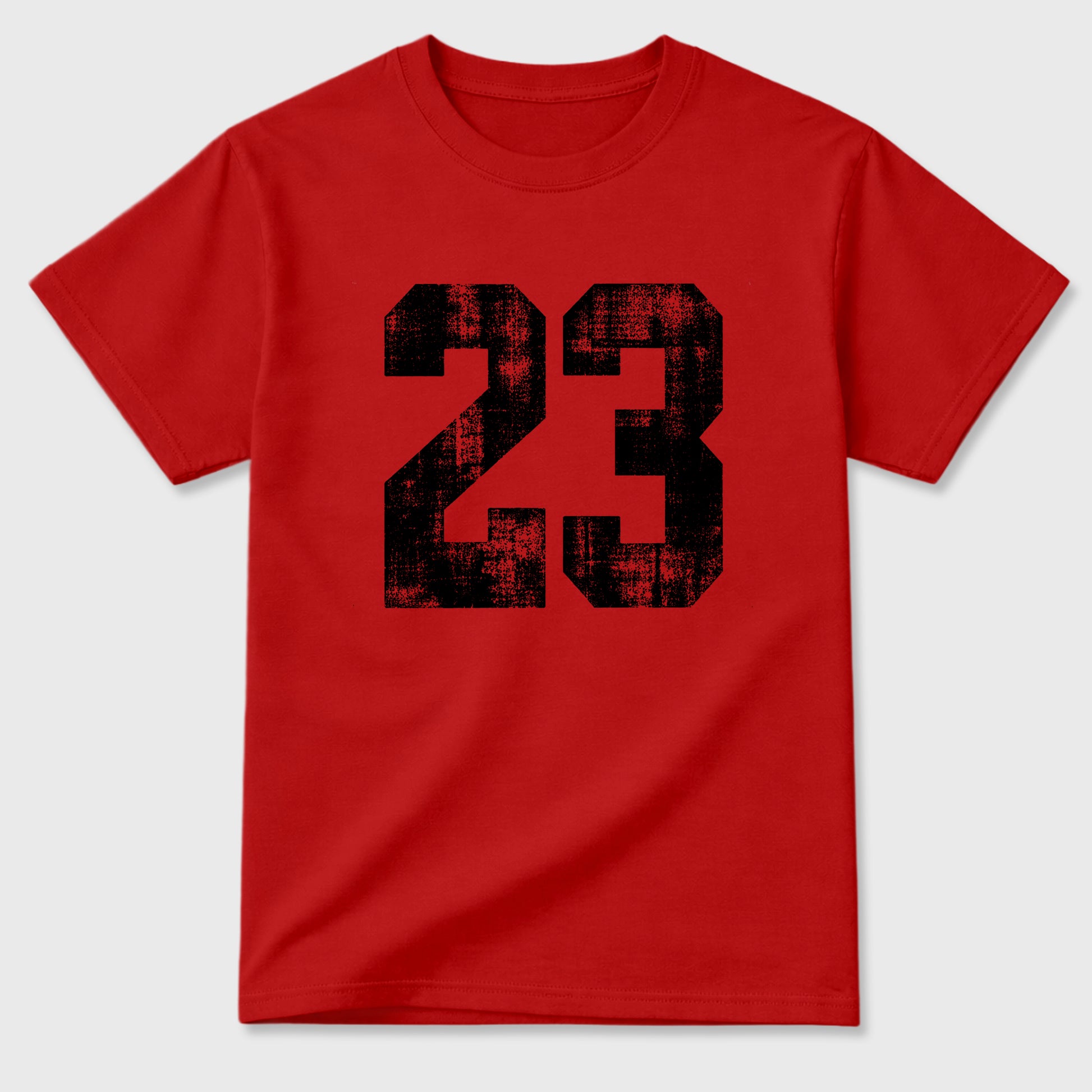No.23 Graphic T-Shirt sneaker match tee designed for the Air Jordan 4 Toro Bravo, featuring coordinated color options for a perfect streetwear match. Red 2 shirt.