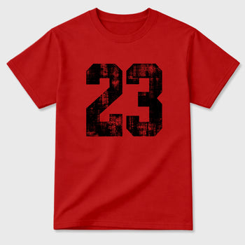 No.23 Graphic T-Shirt sneaker match tee designed for the Air Jordan 4 Toro Bravo, featuring coordinated color options for a perfect streetwear match. Red 2 shirt.