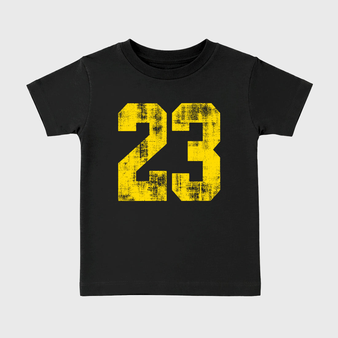 No.23 Baby & Kids Graphic T-Shirt featuring original artwork designed to match the Air Jordan 4 Tour Yellow. Black 2 Kids Graphic Tee.
