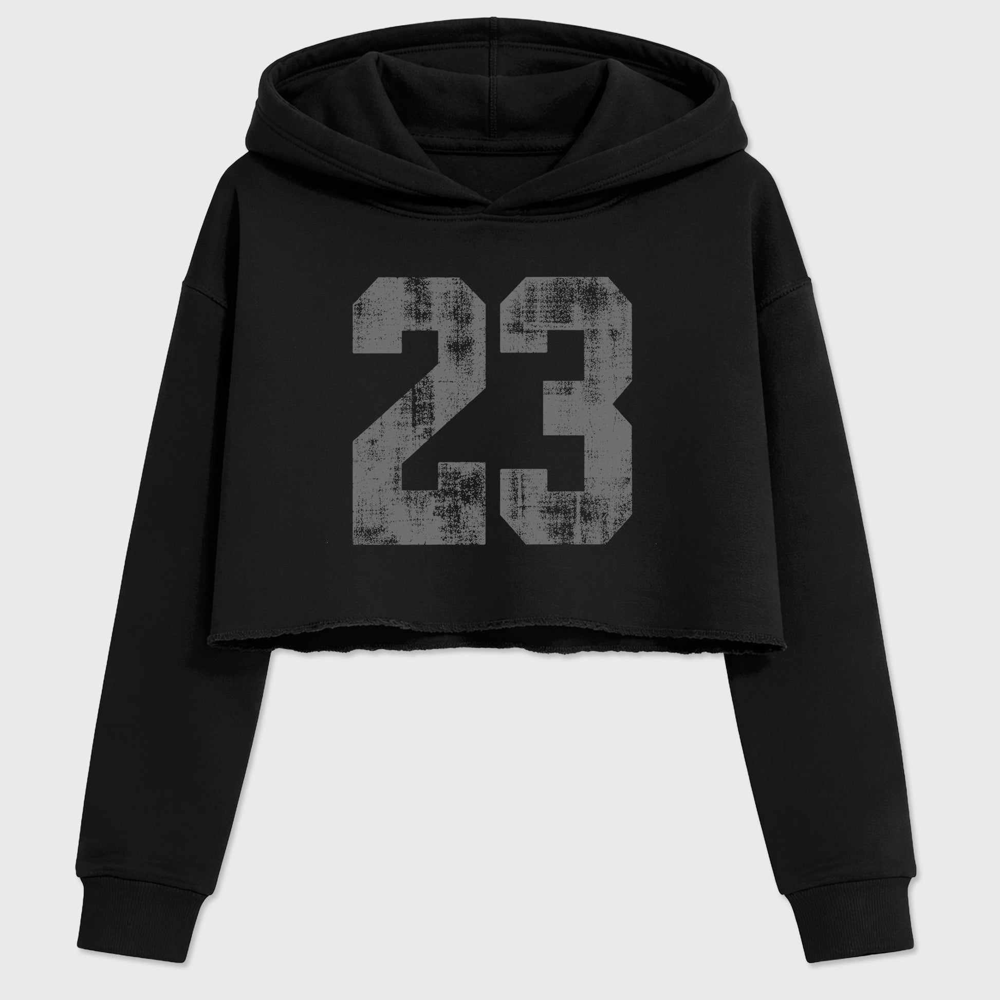 Sneaker match tees – Sneaker Tees To Match Air Jordan 5 Wolf Grey Shoes – No.23 Crop T-Shirt Black 2