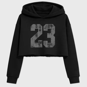 Sneaker match tees – Sneaker Tees To Match Air Jordan 5 Wolf Grey Shoes – No.23 Crop T-Shirt Black 2