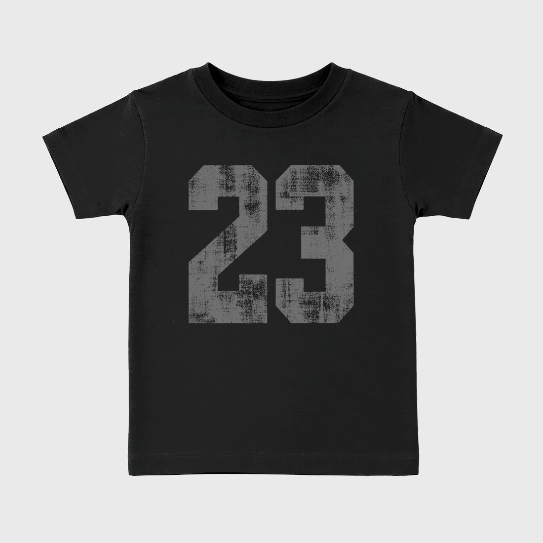 Sneaker match tees – Sneaker Tees To Match Air Jordan 5 Wolf Grey Shoes – No.23 Kids T-Shirt Black 2