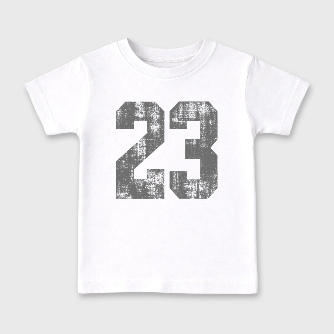 Sneaker match tees – Sneaker Tees To Match Air Jordan 5 Wolf Grey Shoes – No.23 Kids T-Shirt White 2