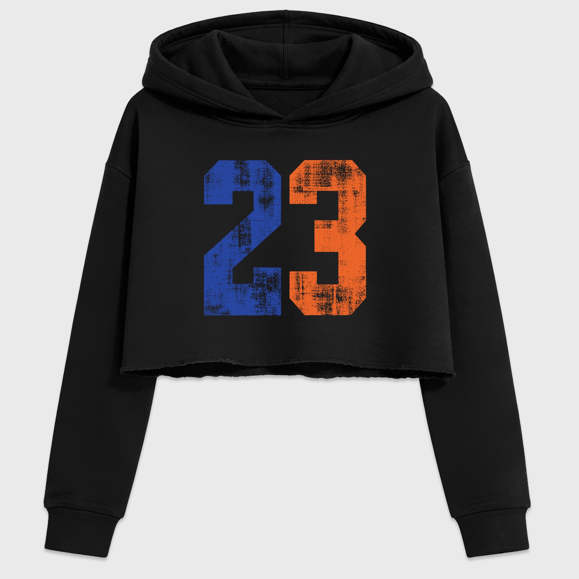 No.23 Women’s Graphic Crop Tee featuring original streetwear artwork designed to match the Air Jordan 8 Knicks. Black 2 Crop Tee.