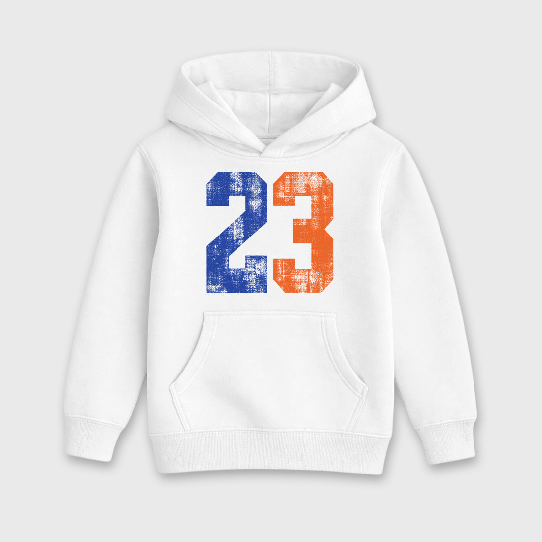 No.23 Baby & Kids Graphic Hoodie featuring original artwork designed to match the Air Jordan 8 Knicks. White 2 Kids Graphic Sweater.