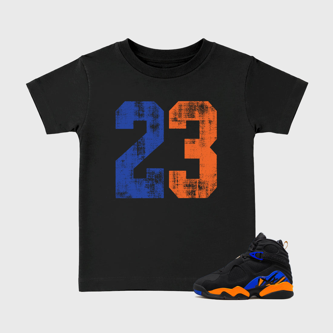 No.23 Baby & Kids Graphic T-Shirt featuring original artwork designed to match the Air Jordan 8 Knicks. Black 1 Kids Graphic Tee.