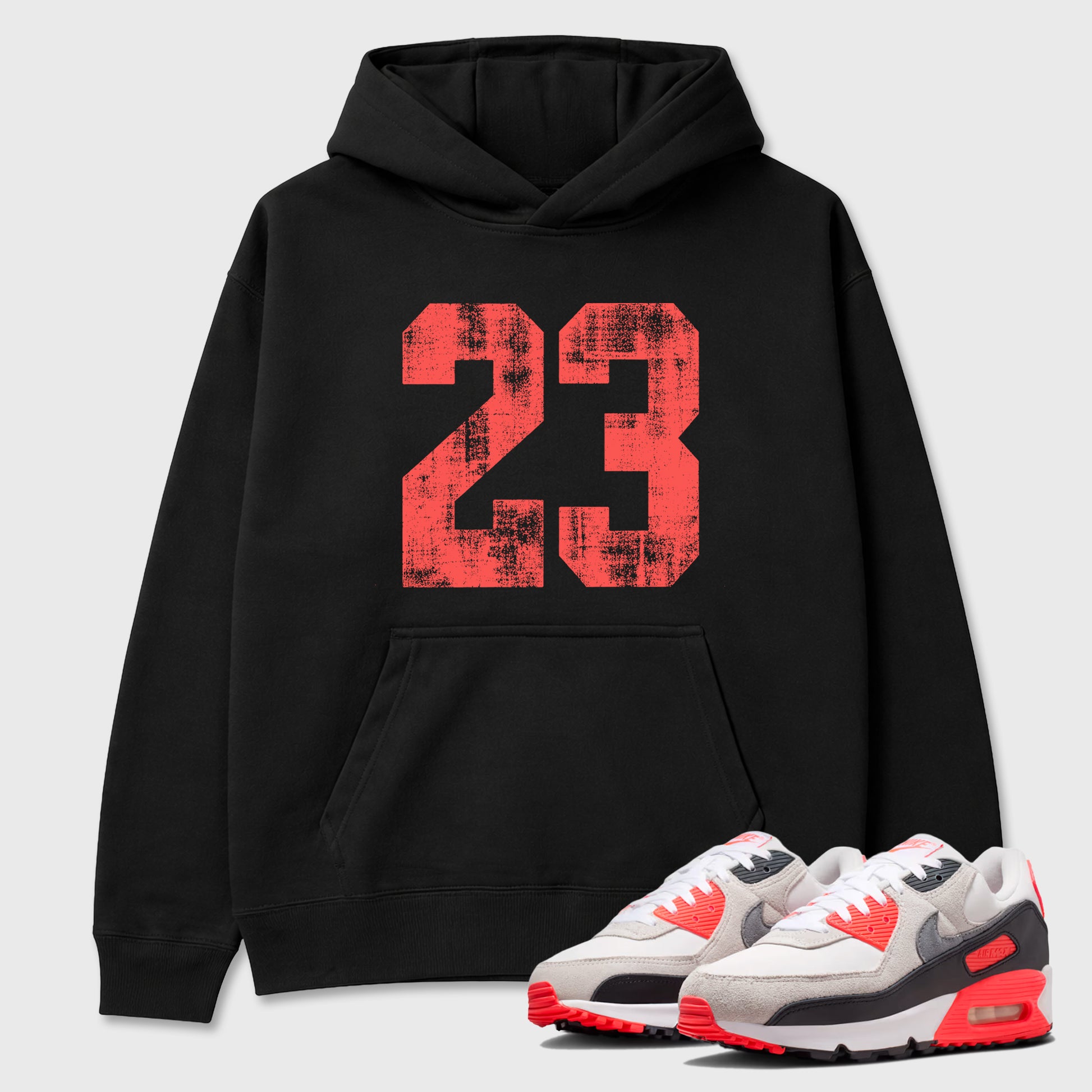Sneaker match tees – Sneaker Tees To Match Air Max 90 Infrared Shoes – No.23 Tee Black 1