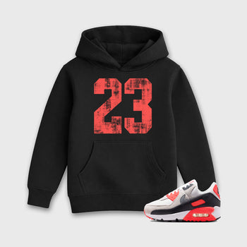 Sneaker match tees – Sneaker Tees To Match Air Max 90 Infrared Shoes – No.23 Kids T-Shirt Black 1