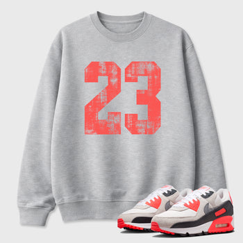 Sneaker match tees – Sneaker Tees To Match Air Max 90 Infrared Shoes – No.23 Tee Heather Grey 1