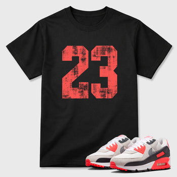 Sneaker match tees – Sneaker Tees To Match Air Max 90 Infrared Shoes – No.23 Tee Black 1