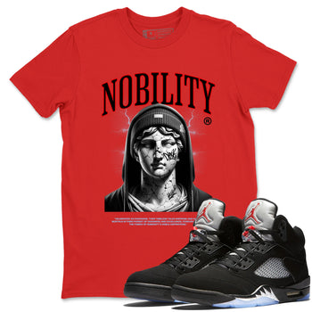 5s Black Metallic Reimagined shirts to match jordans Nobility best t shirts to wear with jordans AJ5 Retro OG Reimagined match shoes to clothes SNRT Sneaker Tees unisex cotton Red 1 shirts