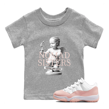 Air Jordan 11 Retro Legend Pink shirts to match jordans Nomad Sisters sneaker match tees Air Jordan 11 Legend Pink SNRT Sneaker Tees streetwear brand Baby and Youth Heather Grey 1 cotton tee