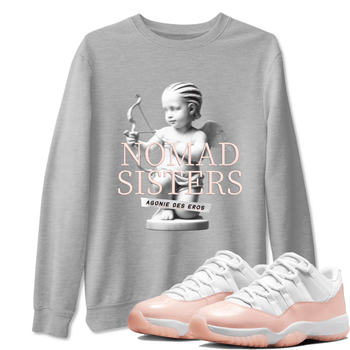 Air Jordan 11 Retro Legend Pink shirts to match jordans Nomad Sisters sneaker match tees Air Jordan 11 Legend Pink SNRT Sneaker Tees streetwear brand Heather Grey 1 unisex cotton tee