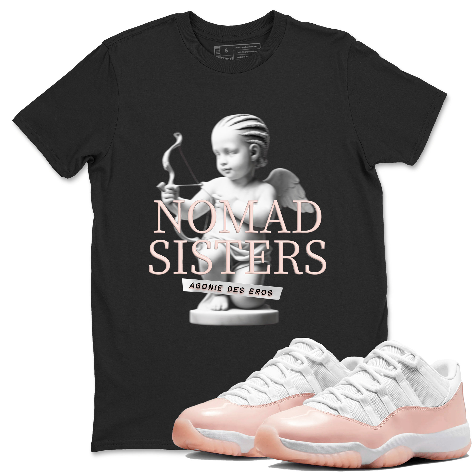 Air Jordan 11 Retro Legend Pink shirts to match jordans Nomad Sisters sneaker match tees Air Jordan 11 Legend Pink SNRT Sneaker Tees streetwear brand Black 1 unisex cotton tee