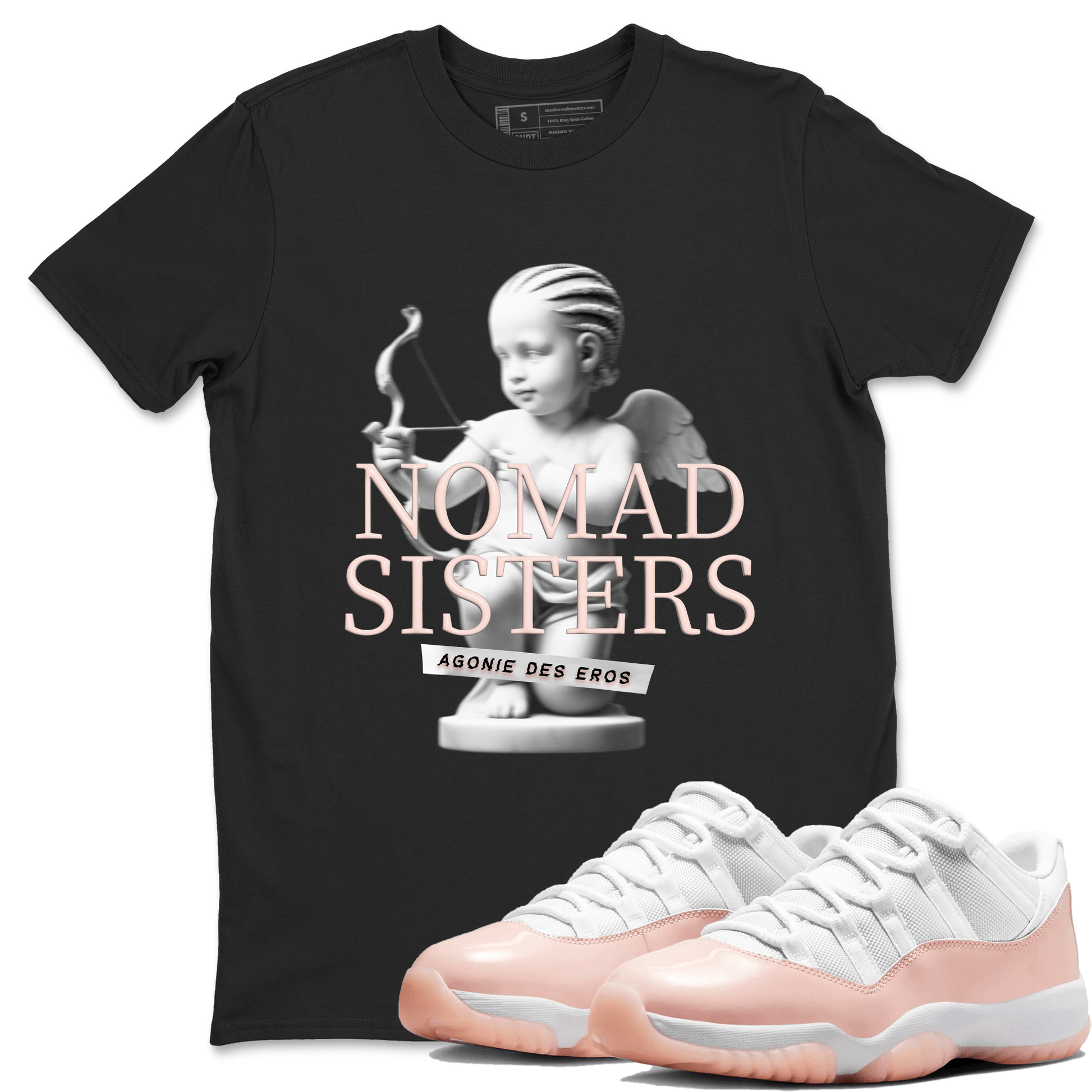 Air Jordan 11 Retro Legend Pink shirts to match jordans Nomad Sisters sneaker match tees Air Jordan 11 Legend Pink SNRT Sneaker Tees streetwear brand Black 1 unisex cotton tee