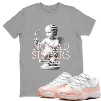 Air Jordan 11 Retro Legend Pink shirts to match jordans Nomad Sisters sneaker match tees Air Jordan 11 Legend Pink SNRT Sneaker Tees streetwear brand Heather Grey 1 unisex cotton tee