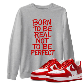 Not Perfect sneaker match t-shirt styled to complete your fit with the Air Force 1 University Red sneakers, shown in Heather Grey 1.